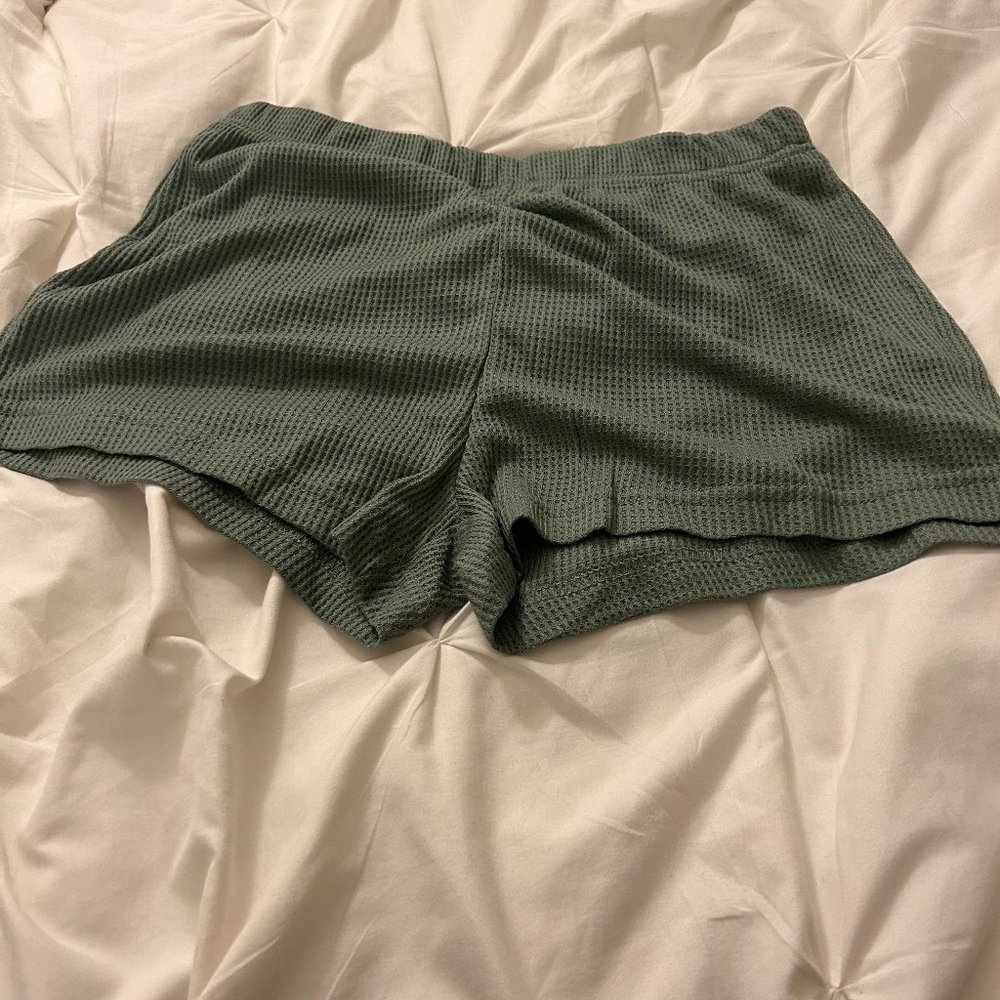 BRAND NEW green pj shorts, size medium/large, amazon basics